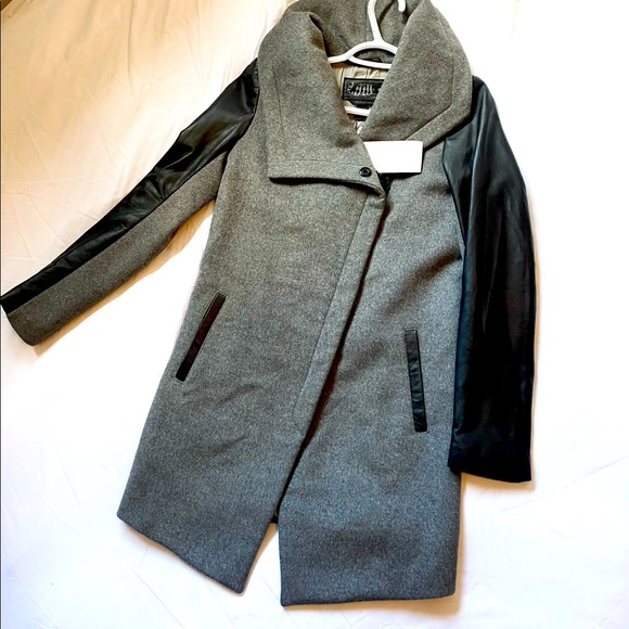 SOLD - Danier Wool and Leather Coat - Picture 1 of 5